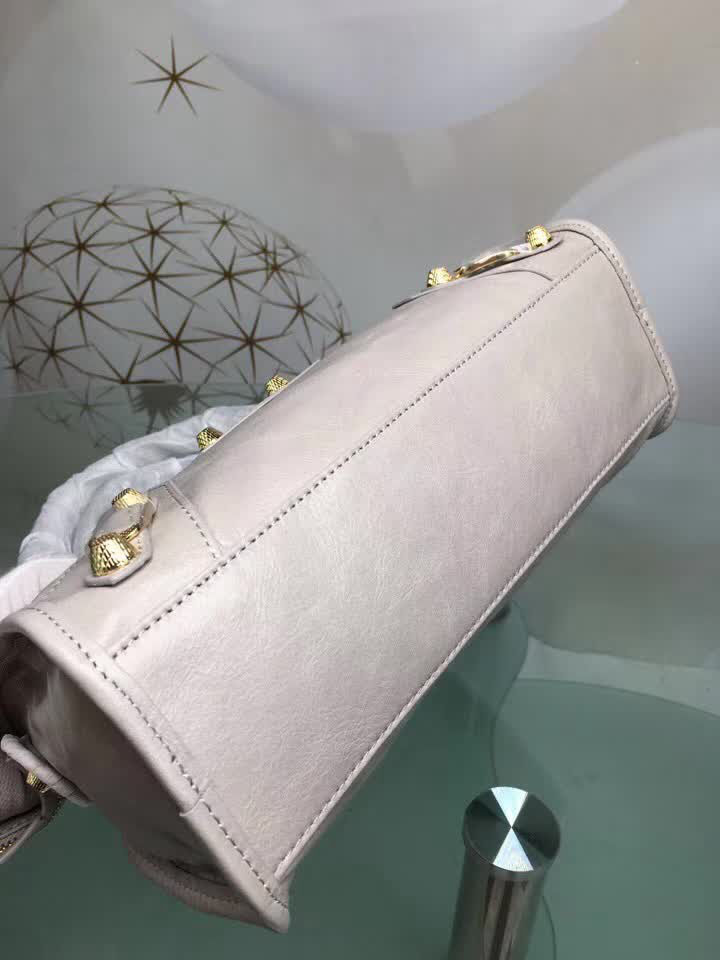 BALENCIAG巴黎世家 義大利進口 原版油蠟頭層牛皮 香皮小銀釘 時尚百搭 手提肩背斜挎包  BL1587